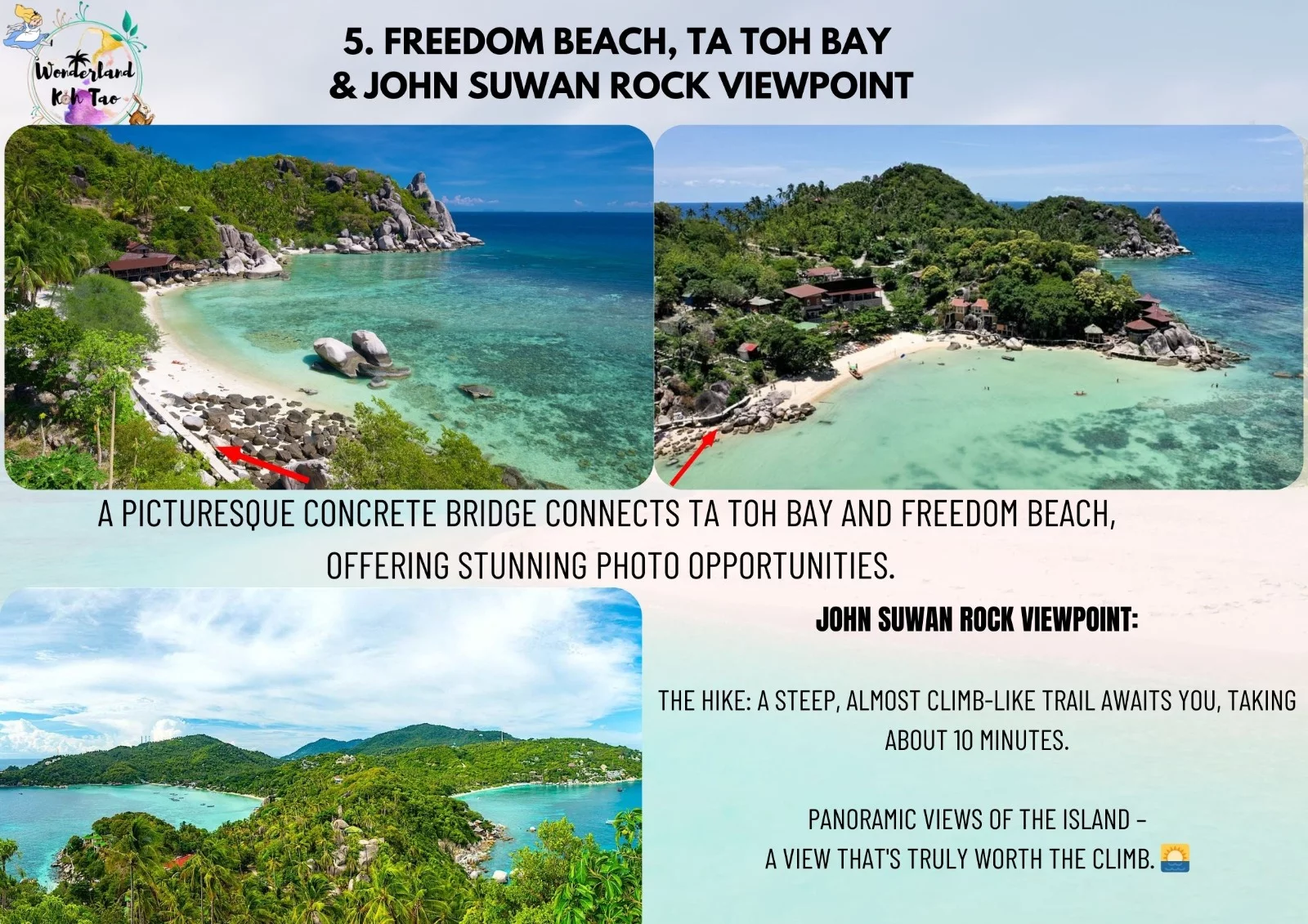 5. Freedom Beach, Ta Toh Bay & John Suwan Viewpoint Freedom Beach Koh Tao